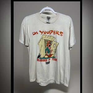 Vtg 1998 Da Yoopers Plugged Up Distressed thrashed shirt L